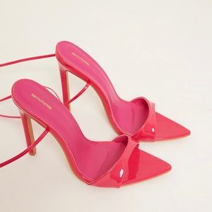 Pink lace sandals